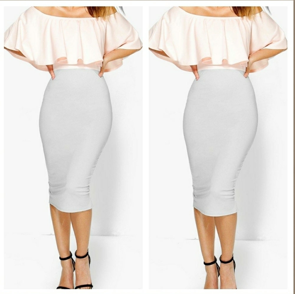 BRAND NEW color block midi dress... (US 10)